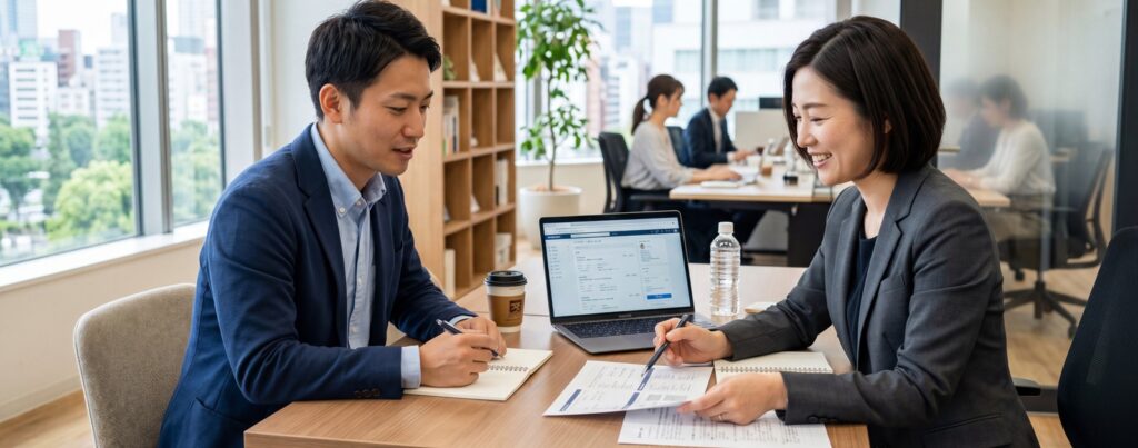 消防士の転職活動で転職エージェントと相談する元消防士